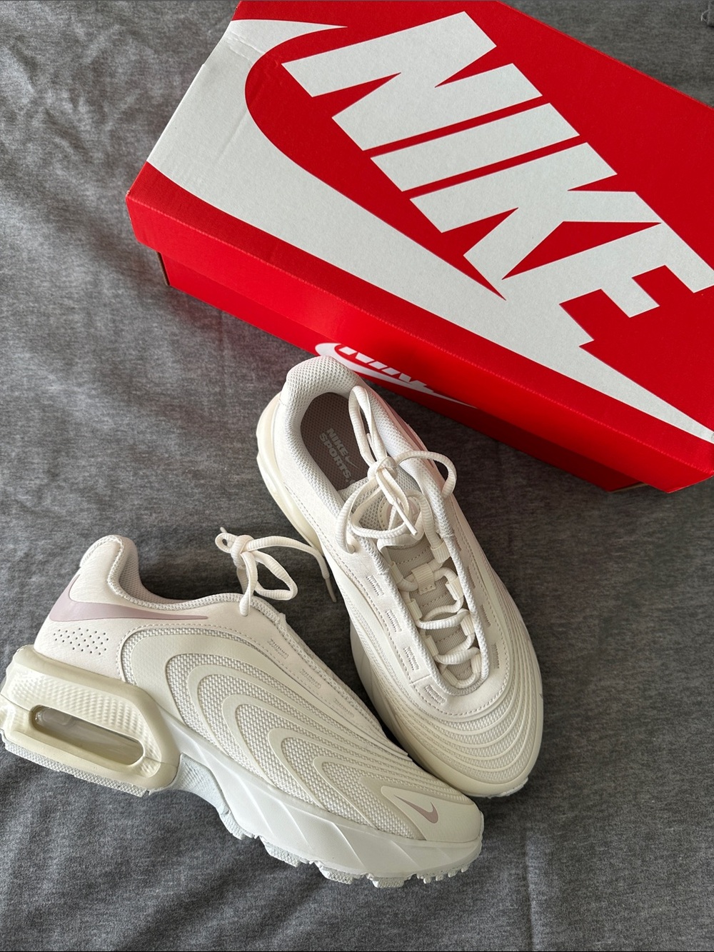 Nike Cream and Light Pink Low-Top Sneakers